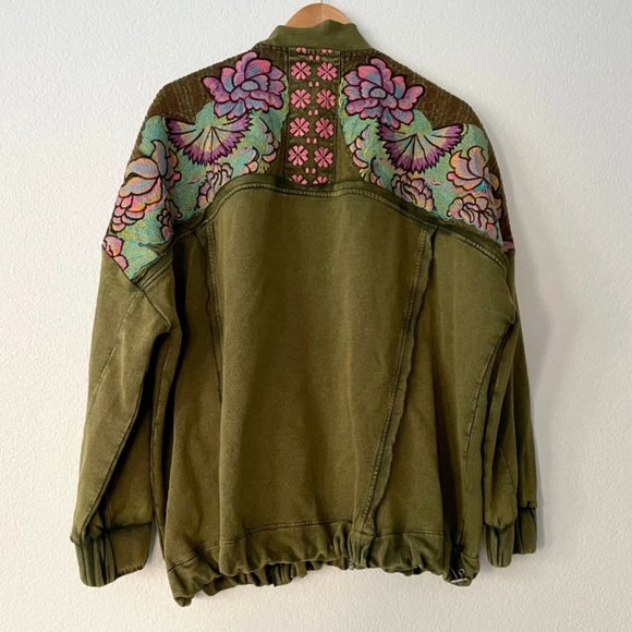 FREE PEOPLE ANTIGUA CARDI EMBROIDERED JACKET ZIP M - Picture 5 of 9